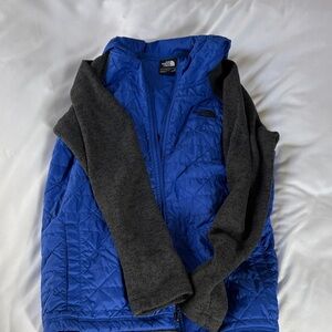 The North Face Blue Jacket with Dark Gray Accents